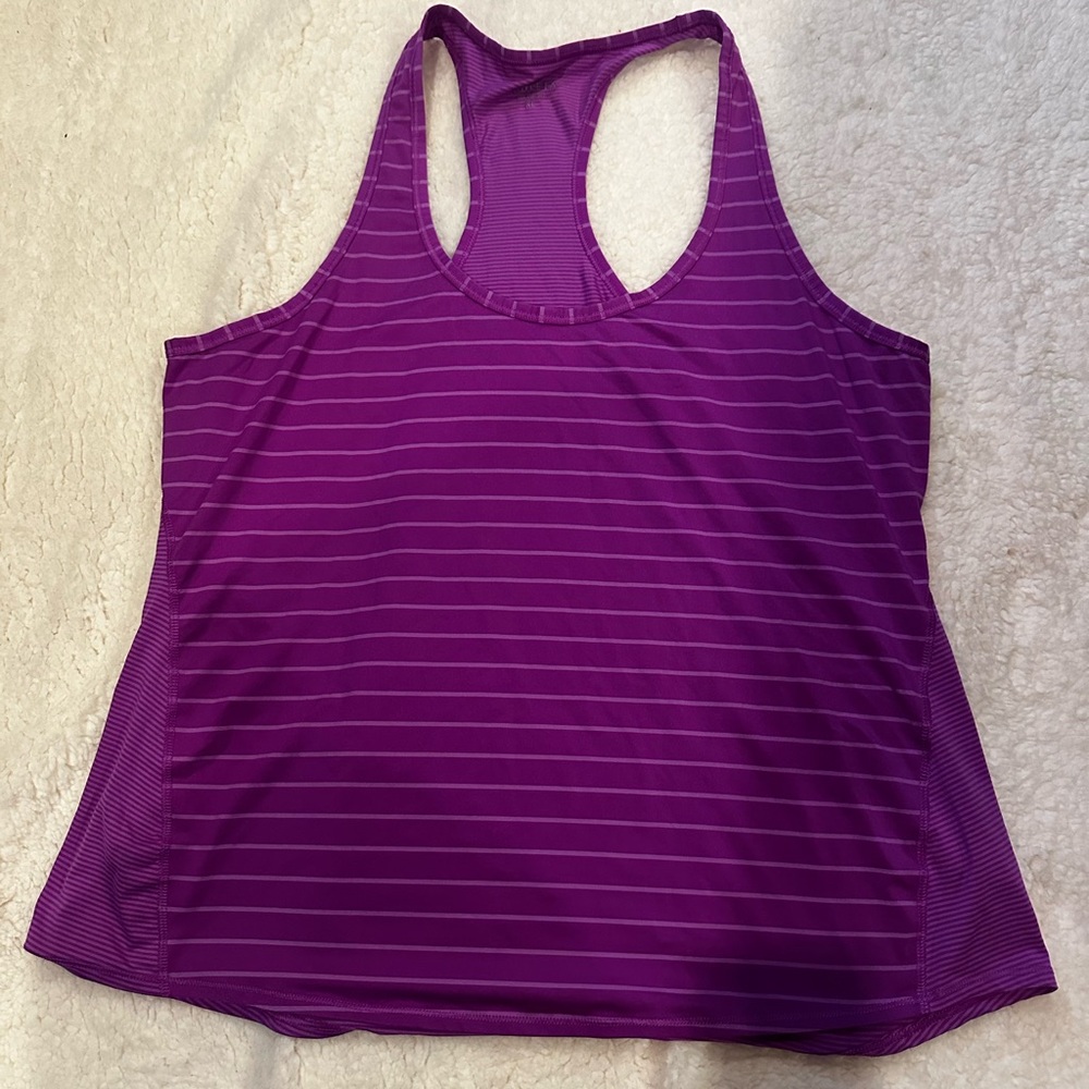 Purple Striped Racerback Tank Top